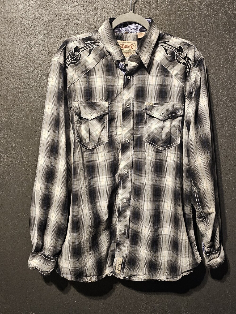 Rafter C Western Embroidered Snap Closure Button Up